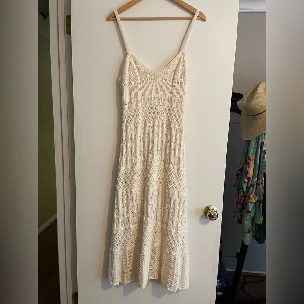 Cream Knit Sleeveless Dress - Picture 2 of 4